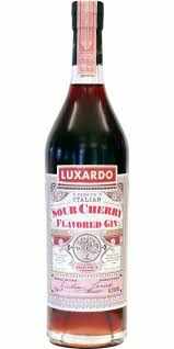 Luxardo Sour Cherry Flavored Gin 750ml bottle with cherry and botanical design
