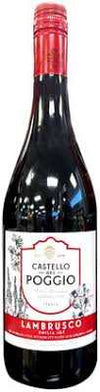 Castello Del Poggio Lambrusco 750 ML bottle, vibrant red wine with rich berry flavors.