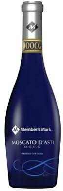 Bottle of Member's Mark Moscato d'Asti 750 ML Italian sweet sparkling wine with fruit and floral notes