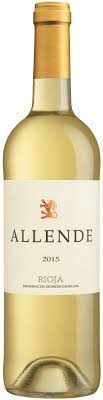 Bottle of Allende Rioja Blanco 2020 white wine with citrus and floral notes from Spain