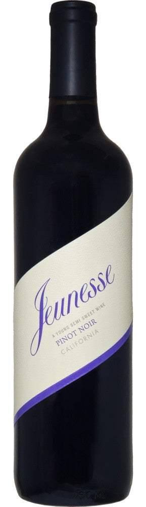 Jeunesse Pinot Noir Semi Sweet California 750 ML bottle showcasing smooth, fruit-forward red wine with bright red fruit flavors and silky texture