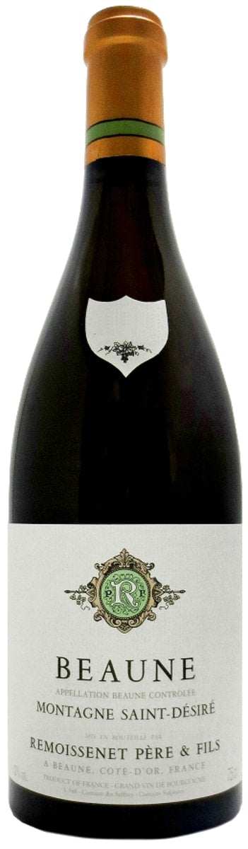 Bottle of Remoissenet Beaune Blanc Montagne Saint Desire 2022 white Burgundy wine with citrus and pear aromas