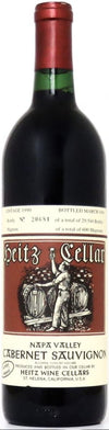 Heitz Cellar Cabernet Sauvignon Martha's Vineyard Napa Valley 1990 bottle with vintage label and red foil capsule