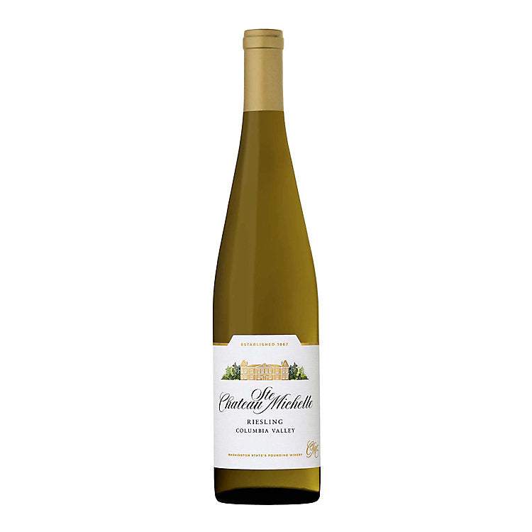Bottle of Chateau Ste. Michelle Riesling Columbia Valley 750 ML white wine with vibrant fruit aromas and smooth texture