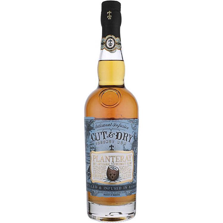 Planteray Coconut Flavored Rum Cut & Dry 80 700 ML bottle with tropical coconut flavor and smooth finish