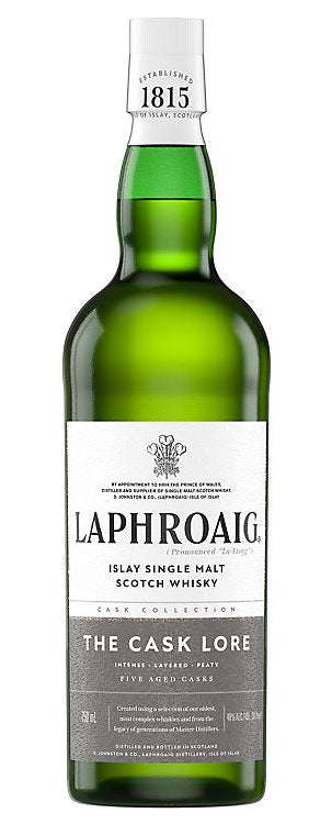 Laphroaig Cask Collection The Cask Lore Single Malt Scotch Whisky 750ml bottle with smoky and peated character