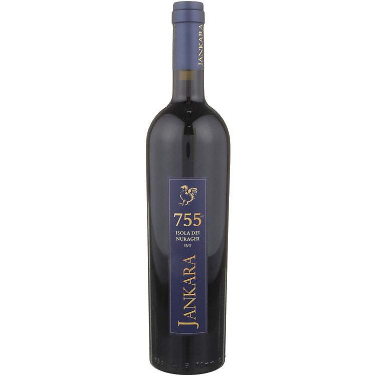 Jankara Isola Dei Nuraghi Rosso 2019 Sardinian red wine bottle at 755 meters elevation