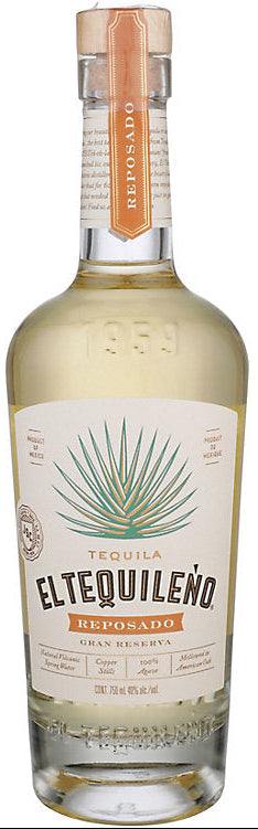 El Tequileño Reposado tequila bottle on a white background