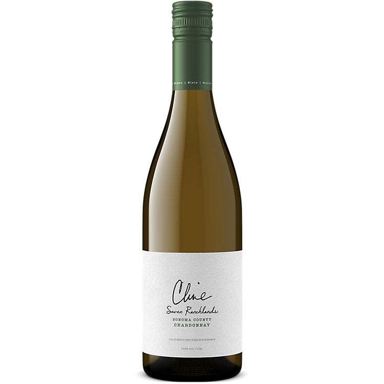 Bottle of Cline Seven Ranchlands Chardonnay 2023 wine showcasing fresh and balanced California Chardonnay flavors