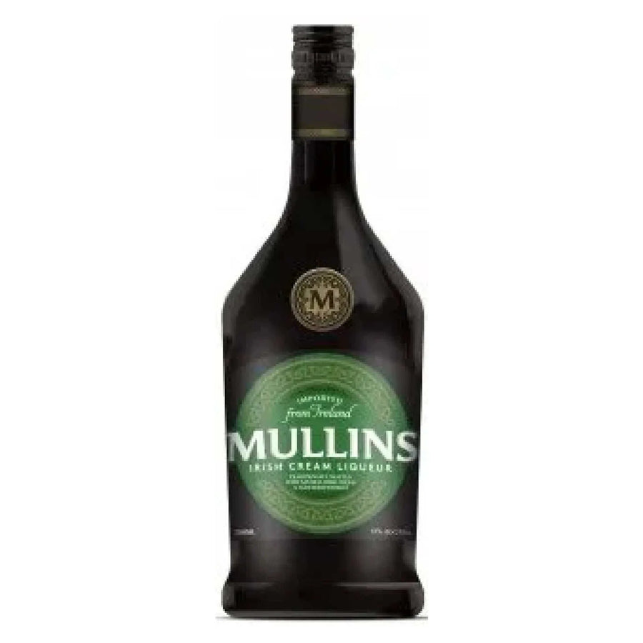 Mullins Irish Cream Liqueur 34 750 ML bottle with creamy Irish cream and chocolate vanilla caramel flavors