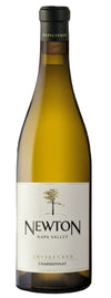 Bottle of Newton Napa Valley Chardonnay wine on a white background