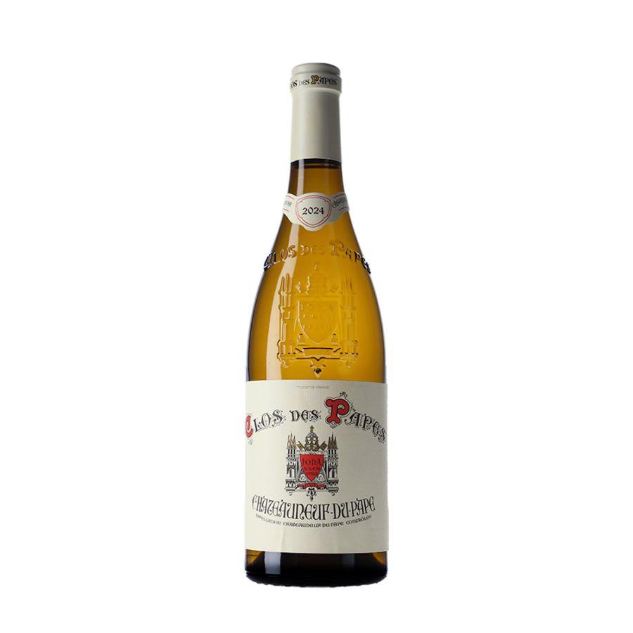 Clos Des Papes Vine Blanc Chateauneuf Du Pape Terroir Caszel Papal 2024 Wood Box 750 ML