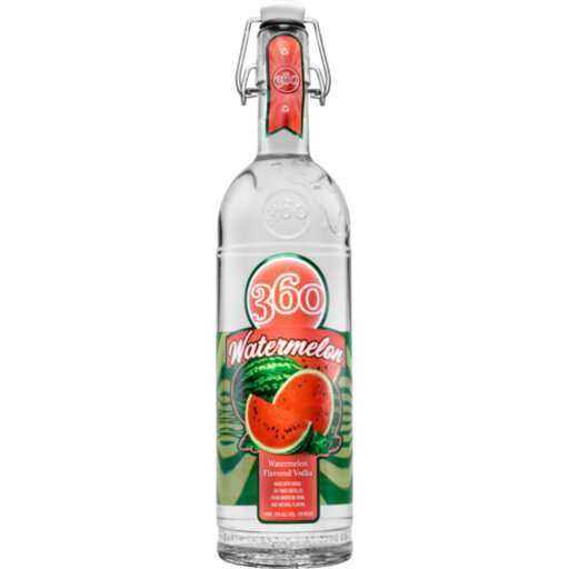 360 Watermelon Flavored Vodka 1 L bottle eco-friendly packaging.