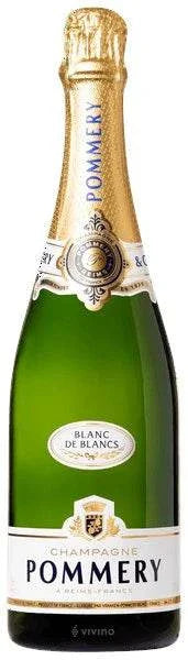 Pommery Champagne Brut Blanc De Blancs 750 ML bottle with elegant sparkling wine and vibrant citrus and floral notes