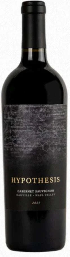 Bottle of Hypothesis Cabernet Sauvignon 2021 Napa Valley wine showcasing rich dark fruit and oak aromas