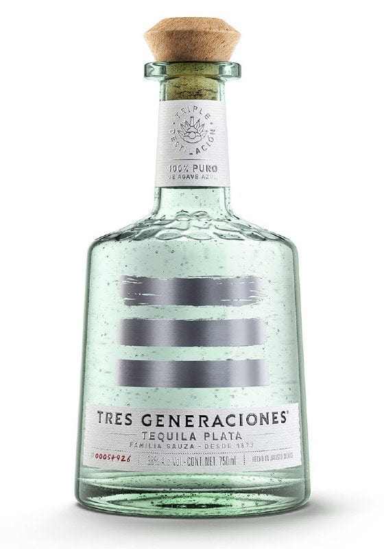 Tres Generaciones Tequila Plata 80 750 ML silver tequila bottle with citrus and agave accents