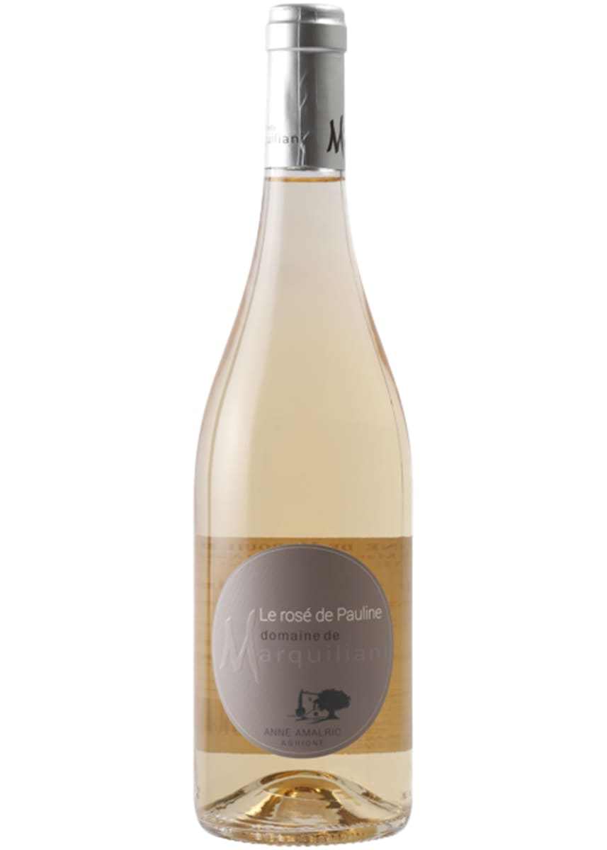 Bottle of Marquiliani Vin de Corse Rose de Pauline 2023 rosé wine with pale crystalline hue