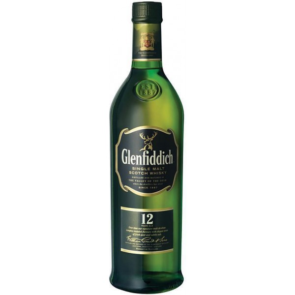 Glenfiddich 12 Year Single Malt Scotch Whiskey, 750 ml